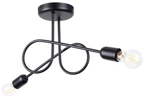 Sollux SL.1472 - Lampadario a plafone LOOP 2xE27/15W/230V nero