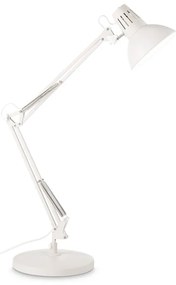 Lampada Da Scrivania-Ufficio Moderna Wally Metallo Bianco E Rame 1 Luce E27