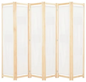 Divisorio A 6 Pannelli 240x170x4 Cm İn Tessuto Crema /
