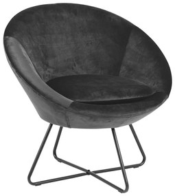 Poltrona in velluto grigio Center - Actona