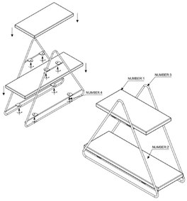 Organizzatore per scaffali 35x40 cm oro