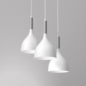 Lampadario a sospensione con filo NOAK 3xE27/15W/230V bianco/cromo
