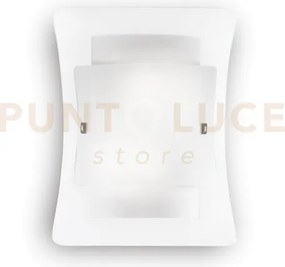 Triplo applique a parete in triplo vetro 2 luci attacco e27 bianco