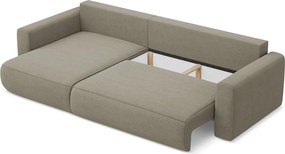 Divano angolare marrone chiaro allungabile/con contenitore (con penisola a sinistra/con chaise lounge) Kapua – Makamii