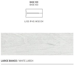 Mobile bagno sospeso 100 cm HAITI 2 cassetti Larice Bianco