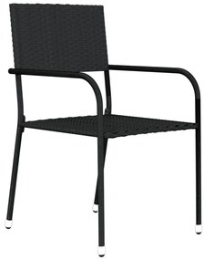 Set mobili da pranzo da giardino 9 pz nero