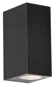 Lampada da parete esterna moderna in plastica nera 2 luci - Baleno