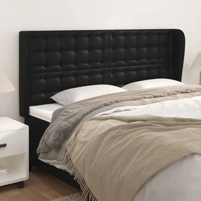 Testiera Ad Orecchio Nera 183x23x118/128 Cm İn Similpelle /