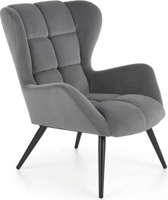 Poltrona Tyrion in velluto grigio - H91 cm