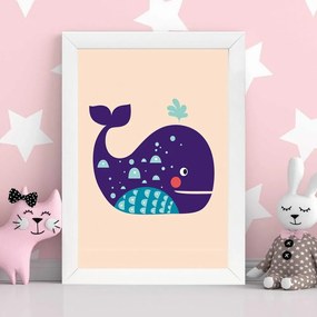 Quadro per bambini 24x29 cm Whale - Wallity