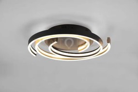 Plafoniera caya led spirale metallo ottone e nero 641910208