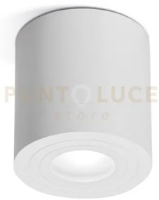 Ges1073- plafoniera alluminio bianco tonda 1 luce attacco gu10 d.9cm