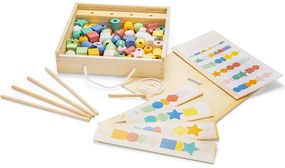 Gioco di smistamento con perline in legno