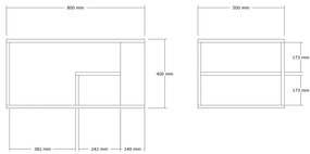 Tavolino da salotto JELIO, finitura effetto marmo beige