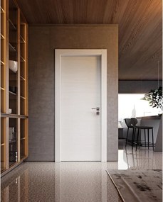 Porta interna a battente Rimini in legno di abete colore bianco matrix, L 60 x H 210 cm, apertura reversibile