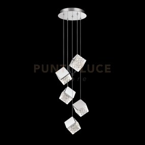 Lampada a sospensione rotonda magia 5 luci cromo led 22,5w 1913lm ...