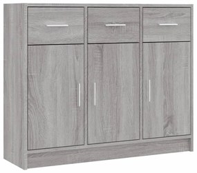 Credenza grigio sonoma 91x28x75 cm in legno multistrato