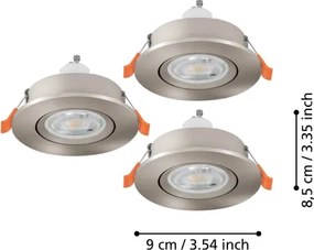 Eglo 902246 - Set di 3 faretti LED da incasso BARRANCO 1xGU10/4,5W/230V cromato