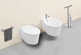 Ceramica Cielo Catino coppia sanitari sospesi bidet e vaso sospeso senza brida con sedile chiusura rallentata bianco lucido