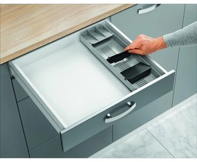 Credenza in plastica grigia per cassetto 15 x 49 cm - Metaltex