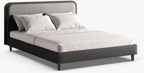 Letto imbottito Aveline in Magic Velvet e pelle vegan Vega - 200x200 cm
