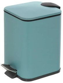 Pattumiera bagno 3lt in acciaio turchese pastello con secchio estraibile