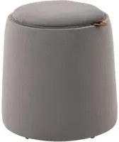 EASYCOMFORT Pouf Contenitore in Velluto 2 in 1 Convertibile in Tavolino da Caff, 44x47.5cm, Grigio