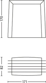 Philips Applique da esterni Shades, dimmerabile, Alluminio / Grigio / Zincato, Alluminio, Moderno, Applique da esterni