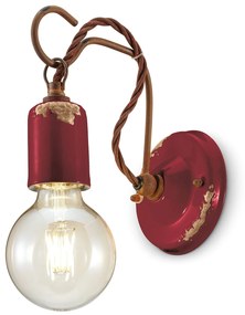 Applique Vintage Ceramica Bordeaux Con Filamento 1 Luce E27