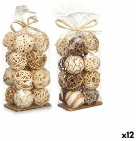 Set di palline decorative Bianco Marrone (12 Unità)