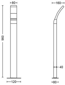 Philips - Lampada da esterno a LED SPLAY LED/12W/230V 2700K 96 cm IP44