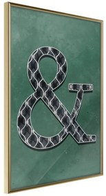 Poster  Ampersand on Green Background  Cornice Quadri Cornice d'oro, Larghezza x Altezza Home decor 30x45