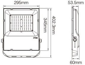 Faro LED 100W RGB+CCT  IP65 Dimmerabile - RF 24 GHz Colore RGB+CCT