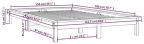 Giroletto 150x200 cm in Legno Massello di Pino King Size