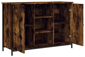 Credenza Rovere Fumo 100x35x70 cm in Legno Multistrato