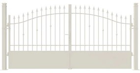 Cancello manuale battente Civetta in ferro, apertura centrale, L 358.5, H 150-180 cm, di colore bianco