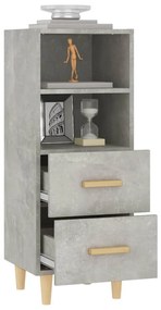 Credenza grigio cemento 34,5x34x90 cm in legno multistrato