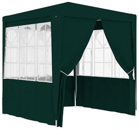 Gazebo Professionale Con Pareti 2,5x2,5 M Verde 90 G/m² /