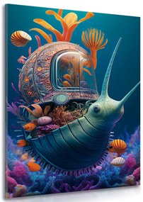 Stampa su tela – Chiocciola surrealista