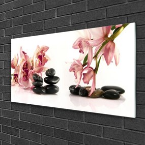 Quadro su vetro Spa Flower L'arte dello zen 100x50 cm