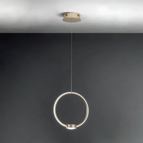 Lampada a sospensione Led OMEGA in metallo verniciato Oro D32 cm