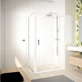 Box doccia con ingresso frontale scorrevole Ocean L 100 x H 195 cm, vetro 5 mm vetro senza finitura / trasparente profilo bianco cromato
