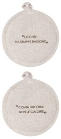 Set 2 presine 17 cm tortora con scritta