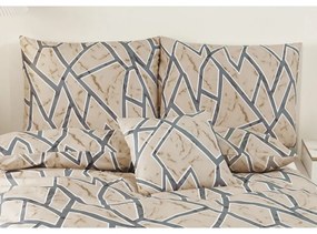 Biancheria da letto singola in micro raso 140x200 cm, marrone chiaro, 6 pezzi Marco - My House