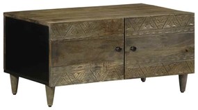 Tavolino Da Salotto Grigio Chiaro 80x50x40 Cm Legno Di Mango /