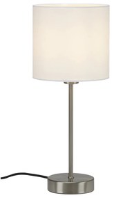 Lampada Da Tavolo Contemporanea Fabric Metallo Nichel Satinato 1 Luce E14