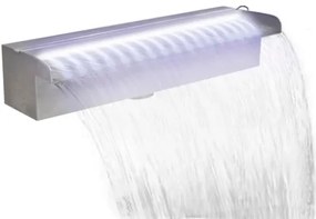 Cascata per Laghetto Rettangolare con LED in Acciaio Inox 45 cm