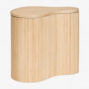 Tavolino con contenitore in rattan (↑45 cm) Carmie NATURAL - Sklum
