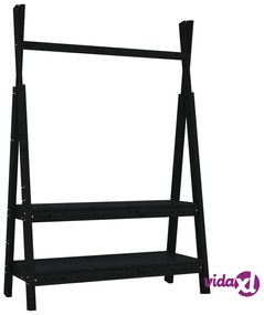 vidaXL Appendiabiti Nero 100x45,5x150 cm Legno Massello di Pino