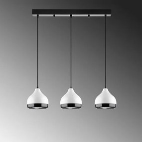 Lampadario a sospensione con cavo YILDO 3xE27/40W/230V bianco/nero